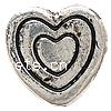 Zinklegierung Herz Perlen, plattiert, keine, frei von Kadmium, 11x12x4mm, Bohrung:ca. 1mm, ca. 500PCs/Tasche, verkauft von Tasche