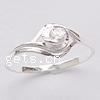 Cubic Zirconia Sterling Silver Finger Ring, 925 Sterling Silver, plated, with cubic zirconia 7mm Approx 18mm, US Ring 