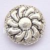 Zinc Alloy Flat Beads, Flat Round, plated, with flower pattern Approx 1mm 