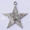 Zinc Alloy Star Pendant, plated nickel, lead & cadmium free Approx 3mm 