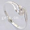 Cubic Zirconia Sterling Silver Finger Ring, 925 Sterling Silver, plated, with cubic zirconia 6mm Approx 18mm, US Ring 