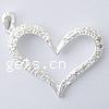 Cubic Zirconia Sterling Silver Pendants, 925 Sterling Silver, Heart, with cubic zirconia Approx 