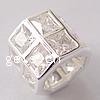 Cubic Zirconia Sterling Silver European Beads, 925 Sterling Silver, Tube, without troll & with cubic zirconia Approx 7.7mm 
