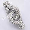 Zinc Alloy Magnetic Clasp, plated, with rhinestone nickel free Approx 4mm 