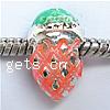 Enamel Zinc Alloy European Beads, Strawberry, plated, without troll & large hole Approx 4mm 