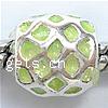 Enamel Zinc Alloy European Beads, Drum, plated, without troll & large hole Approx 4mm 