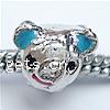Enamel Zinc Alloy European Beads, Polar Bear, plated, without troll & large hole Approx 5mm 