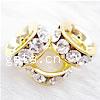 Rondelle Rhinestone Spacer, Brass, plated, with rhinestone Approx 3.5mm 