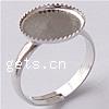 Brass Bezel Ring Base, Flat Round, plated, adjustable 13mm, Inner Approx 12mm, US Ring .5 