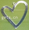 Zinklegierung Herz Anhänger, plattiert, keine, frei von Nickel, Blei & Kadmium, 48x50mm, verkauft von PC