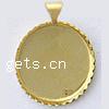 Brass Pendant Cabochon Setting, Flat Round, plated nickel & cadmium free Approx 4mm, Inner Approx 20.5mm 
