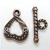 Zinc Alloy Toggle Clasp, Heart, plated, textured & single-strand Approx 
