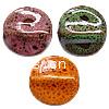 Speckled Porcelain Beads, porcelaine, Plat rond, peinture, grand trou, plus de couleurs à choisir Environ 4mm, Vendu par PC