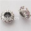 Cubic Zirconia Thailand Sterling Silver European Beads, Rondelle, with cubic zirconia Approx 5mm 