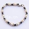 Freshwater Pearl Bracelet, with Black Agate .5 Inch 
