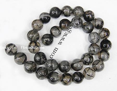 Perles agate veines de dragon naturelles, Rond, multiple tailles pour le choix, Trou:Environ 1-1.5mm, Longueur:Environ 15.5 pouce, Vendu par brin