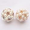 Ball Cluster Cultured Pearl Beads, Freshwater Pearl, Round, handmade 40mm 