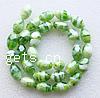 Plated Lampwork Beads, Oval, green Approx 2mm 