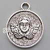 Zinc Alloy Saint Pendant, Coin, plated nickel, lead & cadmium free Approx 4mm 