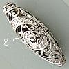 Zinc Alloy Hollow Beads, Oval, plated nickel, lead & cadmium free Approx 2.5mm 