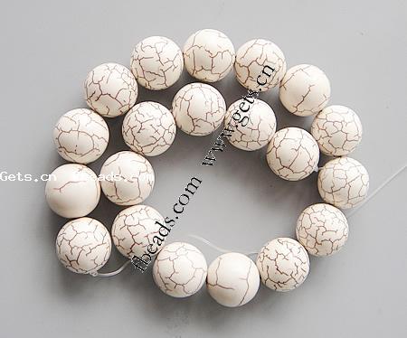 Synthetic Turquoise Beads, Round, different size for choice, white, Hole:Approx 1mm, Length:Approx 14.5 Inch, Sold By Strand