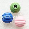 Gefärbtes Holz Perlen, rund, großes Loch, gemischte Farben, 16mm, Bohrung:ca. 4mm, ca. 600PCs/Tasche, verkauft von Tasche