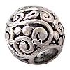 Zinc Alloy Hollow Beads, Drum, plated nickel, lead & cadmium free Approx 6mm 