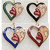 Cloisonne Pendants, Heart, smooth Approx 2mm 