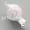 Sterling Silver Box Clasp, 925 Sterling Silver, Round, plated, single-strand & stardust Approx 2mm 