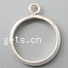 Base de anillo de lazo de plata esterlina , plata de ley 925, chapado, más colores para la opción, 21x21x3mm, agujero:aproximado 17mm, tamaño:7, Vendido por UD