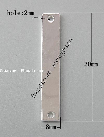 Zinc Alloy Connector Bar, Rectangle, plated, different size for choice & Customized & 1/1 loop, more colors for choice, Hole:Approx 2mm, Sold By PC