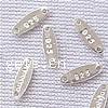 Sterling Silver Chain Tab, 925 Sterling Silver, Flat Oval, plated, with letter pattern & 1/1 loop 