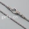 Fashion Stainless Steel Necklace Chain, rope chain, original color, 2mm Inch 
