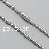 Fashion Stainless Steel Necklace Chain, 304 Stainless Steel, ball chain, original color 1.5mm Inch 