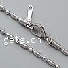 Fashion Stainless Steel Necklace Chain, 304 Stainless Steel, ball chain, original color 2mm Inch 