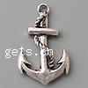 Zinc Alloy Ship Wheel & Anchor Pendant, plated, nautical pattern nickel, lead & cadmium free Approx 3mm 