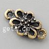 Flower Zinc Alloy Connector, plated cadmium free Approx 1mm 