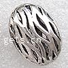 Zinc Alloy Hollow Beads, Flat Oval, plated nickel, lead & cadmium free Approx 1mm 