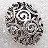Zinc Alloy Hollow Beads, Oval, plated nickel, lead & cadmium free Approx 1mm 