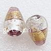 Silver & Gold Foil Lampwork Beads, Teardrop, gold foil and silver foil Approx 1.5mm 