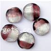 Two Tone Lampwork Beads, Flat Round & silver foil 