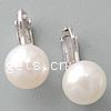 925 Sterling Silver Clip Earring, with Freshwater Pearl, Round 