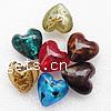 Silver Foil Lampwork Beads, Heart, mixed colors Approx 2mm 