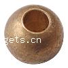 Large Hole Brass Beads, Round, plated, seamless 3mm Approx 1.5mm 