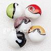 Two Tone Lampwork Beads, Flat Round, mixed colors Approx 2mm 