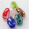 Plated Lampwork Beads, Oval, mixed colors Approx 2.5mm 