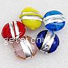 Silver Foil Lampwork Beads, Flat Round, mixed colors Approx 2mm 