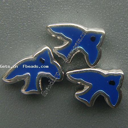 Brass No Hole Pendants, Bird, plated, enamel, more colors for choice, 7x5x2.5mm, Sold By PC