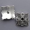 Zinc Alloy Bead Caps, Square, plated nickel, lead & cadmium free Approx 2mm, Approx 
