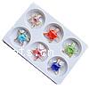 Inner Flower Lampwork Pendants, with Plastic Box, Star, mixed colors Approx 9mm 